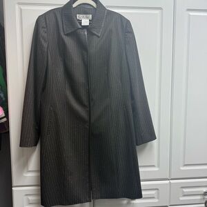 Carlisle Women's Black Pinstripe Trench Coat